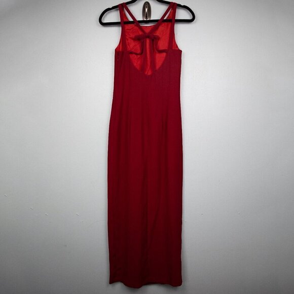 Vintage Rampage red sheath maxi dress-3 - Picture 6 of 6